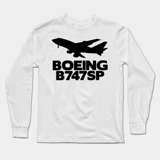 Boeing B747SP Silhouette Print (Black) Long Sleeve T-Shirt